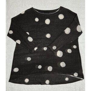 Nally & Millie Polka Dot Lightweight Sweater Women’s XL Black Sheer